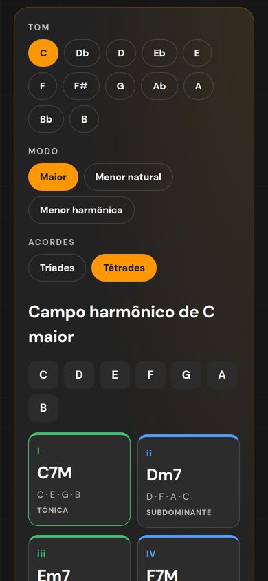 Campo Harmônico no celular