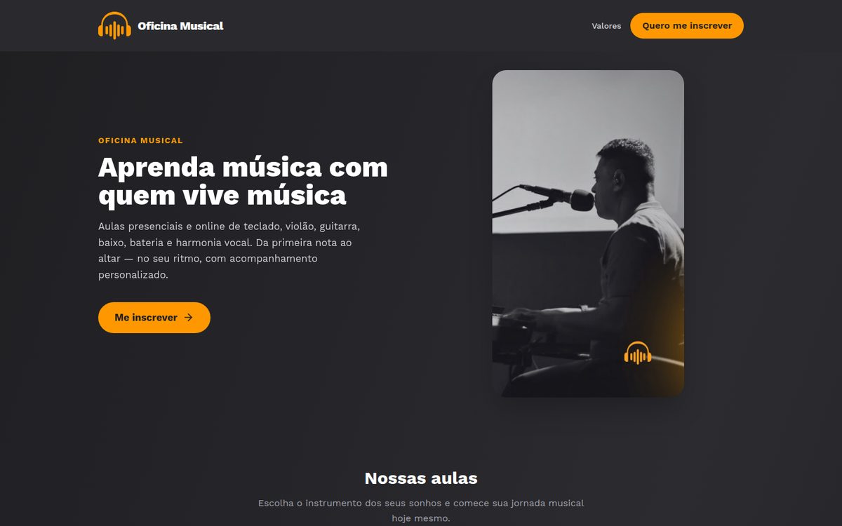 Oficina Musical no computador